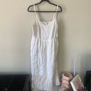 L OLD NAVY White Midi Textured Dress